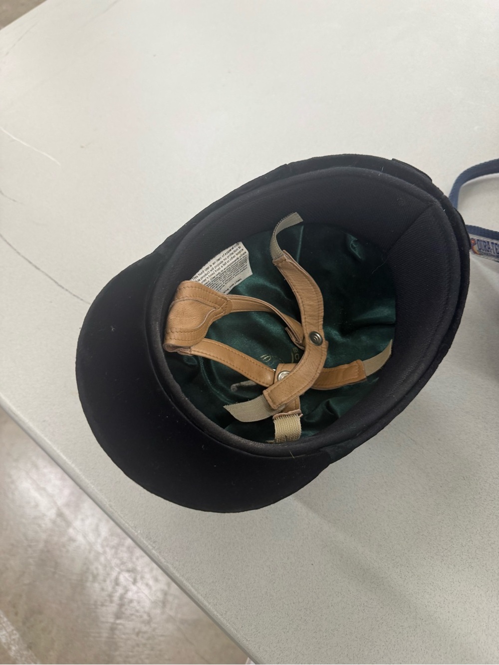 Black Equestrian Hunt Cap with Navy Carry Case - Picture 2 of 4